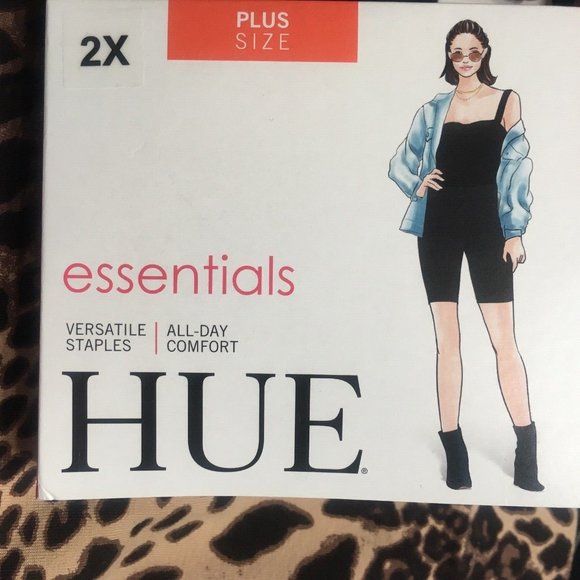 new Size 2XL HUE Women's Essentials BROWN Leopard Cotton Bike Shorts - Picture 2 of 7